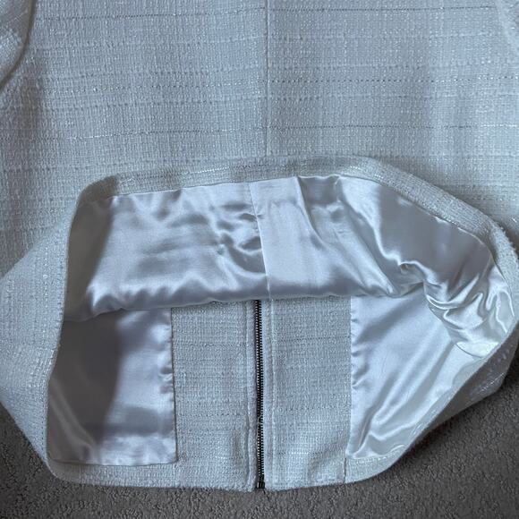 Vintage White Gold Metalic Tweed Jacket Blazer - Picture 3 of 5